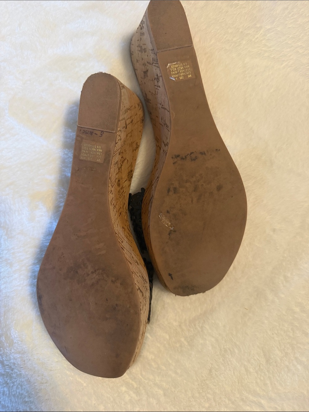 Tory Burch Cork and Brown Leather Slides with Black Patent Band - Picture 3 of 4
